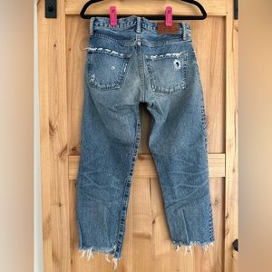 Moussy Vintage denim, size 26, cropped and raw tiered denim